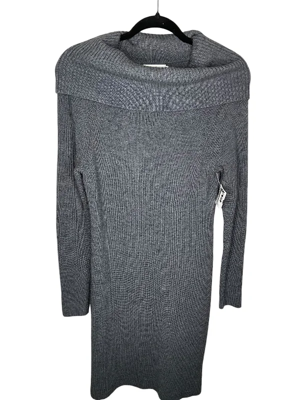 Dress Casual Midi By Vineyard Vines In Grey, Size: S Trendy Mock Neck Midi Dress
