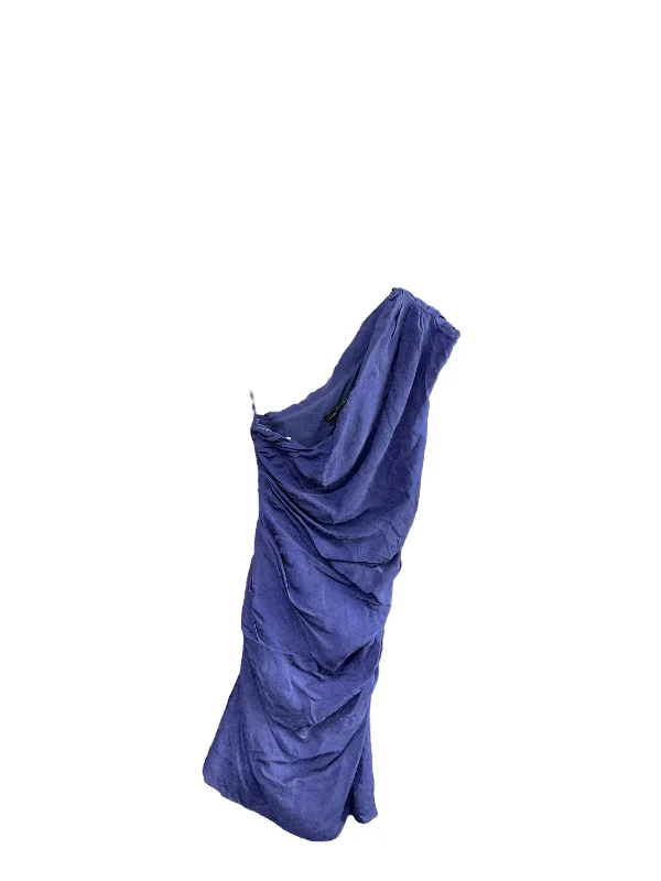 Dress Party Midi By All Saints In Navy, Size: 0 Comfortable Lace-Up Midi Dress