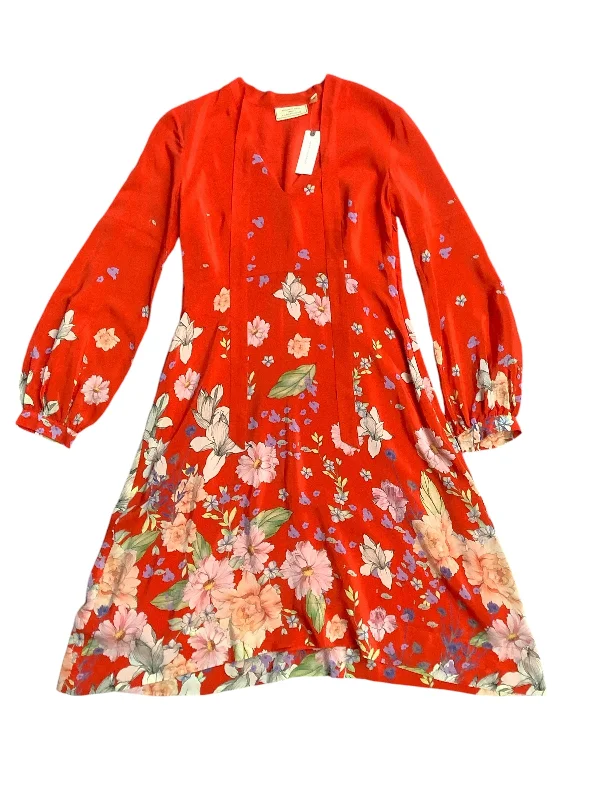 Dress Party Midi By Anthropologie In Orange, Size: 4 Fashionable A-Line Midi Dress