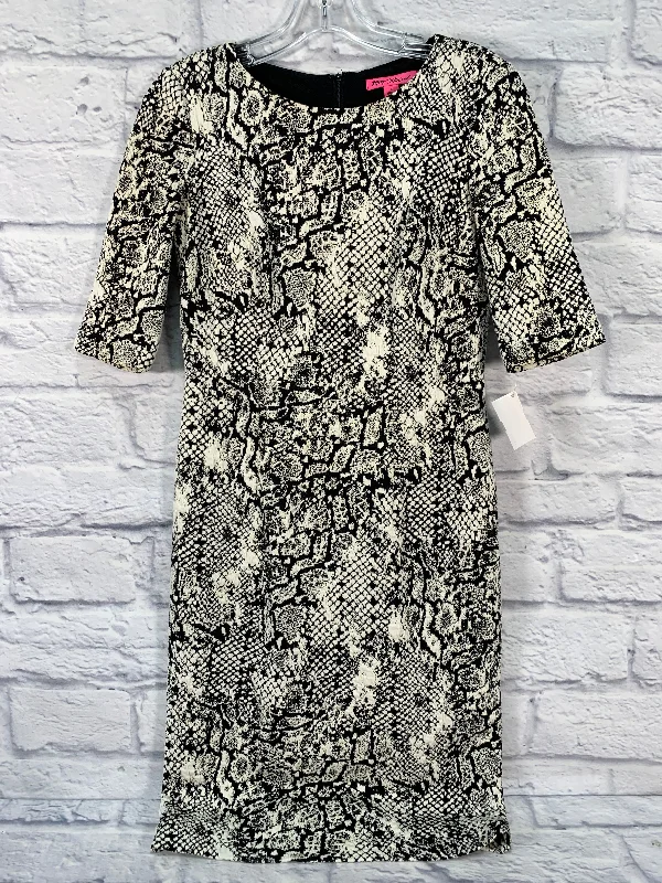 Dress Party Midi By Betsey Johnson In Black & White, Size: S Elegant V-Neck Midi Dress