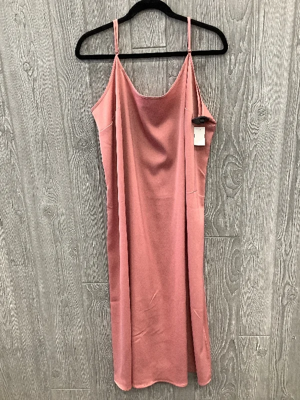 Dress Party Midi By Eloquii In Pink, Size: Xl Comfortable Ruched Midi Dress