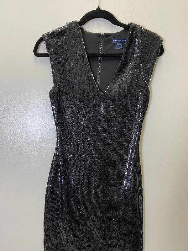 Dress Party Midi By French Connection In Black, Size: 6 Stylish Silk Midi Dress