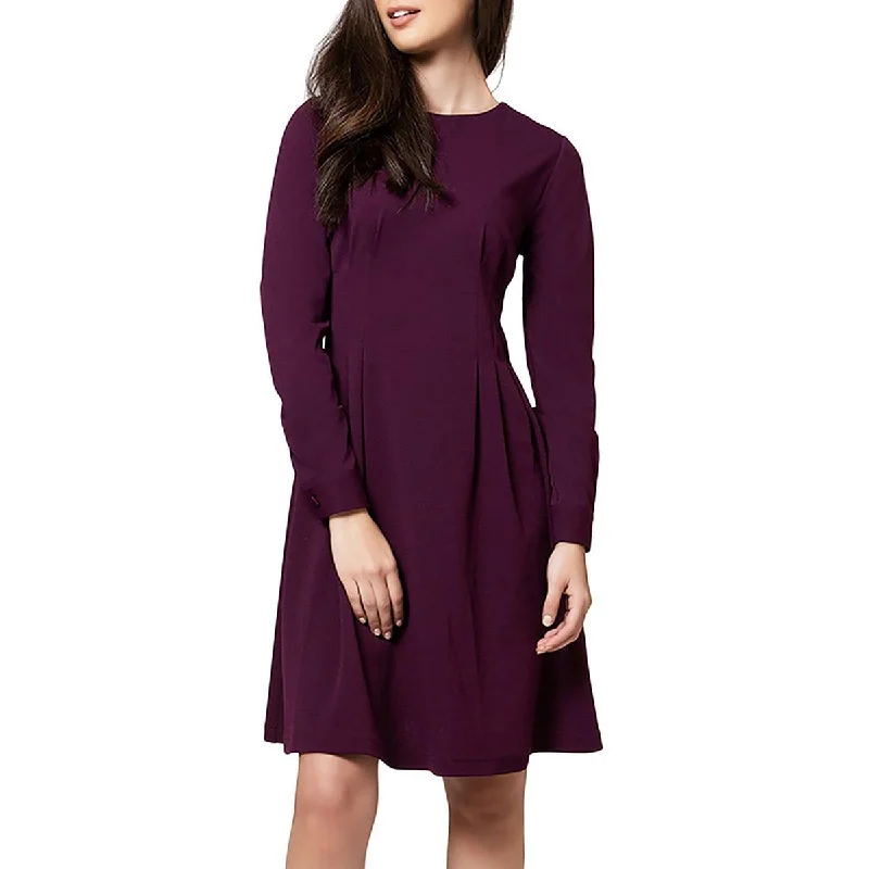 Leota Womens Lara Pleated Midi Fit & Flare Dress Elegant Maxi-Midi Hybrid Dress