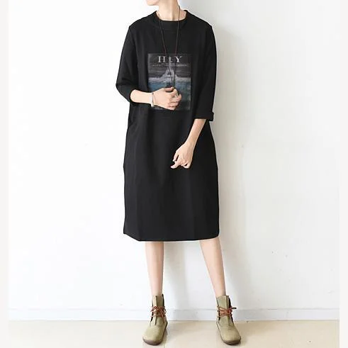 women black Midi-length cotton dress oversize spring dress o neck cotton baggy dresses Stylish Tiered Midi Dress women black Midi-length cotton dress oversize spring dress o neck cotton baggy dresses Stylish Tiered Midi Dress