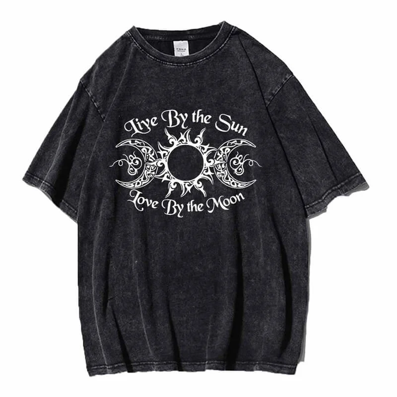 Vintage Washed Triple Goddess Witch Sweatshirt T-shirt-- Plaid T-Shirt Polka Dot Checkered Vintage Washed Triple Goddess Witch Sweatshirt T-shirt-- Plaid T-Shirt Polka Dot Checkered