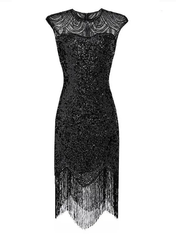 Women‘s Halloween Dress Party Dress Vintage Tea Dresses Gatsby Dress Knee Length Dress Black Gold Green Sleeveless Pure Color Sequins Fall Spring Summer Crew Neck Vintage Party Evening Party Slim 2023 Tunics Favorite customer Women‘s Halloween Dress Party Dress Vintage Tea Dresses Gatsby Dress Knee Length Dress Black Gold Green Sleeveless Pure Color Sequins Fall Spring Summer Crew Neck Vintage Party Evening Party Slim 2023 Tunics Favorite customer
