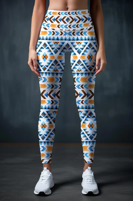 Ethno Chic Lucy Printed Performance Yoga Leggings - Women Stylish Ankle-Length Leggings Ethno Chic Lucy Printed Performance Yoga Leggings - Women Stylish Ankle-Length Leggings