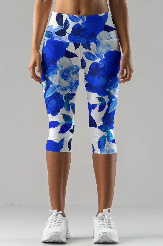 Blue Blood Ellie Performance Capri Leggings - Women Stylish Patterned Active Leggings Blue Blood Ellie Performance Capri Leggings - Women Stylish Patterned Active Leggings