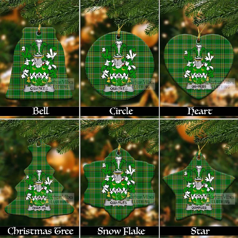 Quarles Irish Clan Tartan Christmas Ceramic Ornament with Coat of Arms Kimono Robe Cloak Quarles Irish Clan Tartan Christmas Ceramic Ornament with Coat of Arms Kimono Robe Cloak