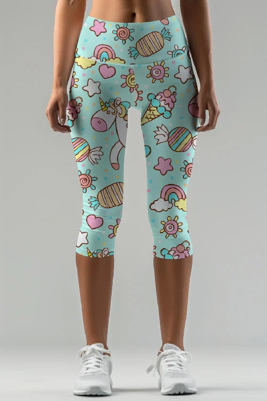 My Friend Unicorn Ellie Mint Performance Yoga Capri Leggings - Women Classic Solid Color Leggings My Friend Unicorn Ellie Mint Performance Yoga Capri Leggings - Women Classic Solid Color Leggings