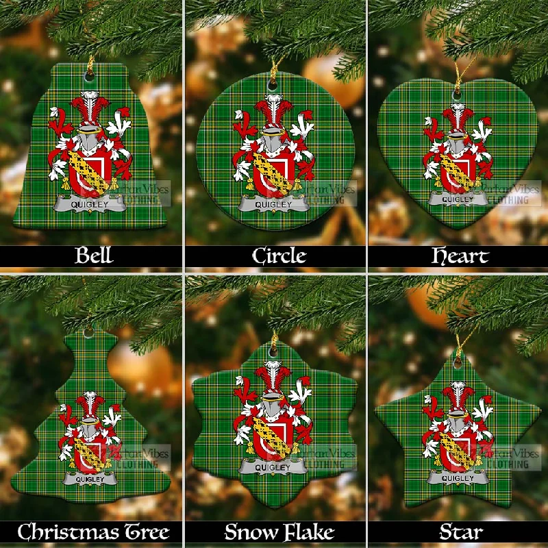 Quigley Irish Clan Tartan Christmas Ceramic Ornament with Coat of Arms Bodycon Sheath Shift Quigley Irish Clan Tartan Christmas Ceramic Ornament with Coat of Arms Bodycon Sheath Shift