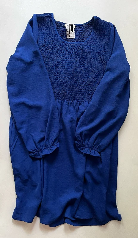 Dress Casual Midi By Cotton Bleu In Royal Blue, Size: M Stylish Button-Down Midi Dress