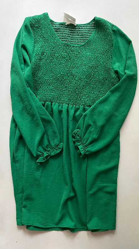 Dress Casual Midi By Cotton Blue In Green, Size: M Elegant V-Neck Midi Dress