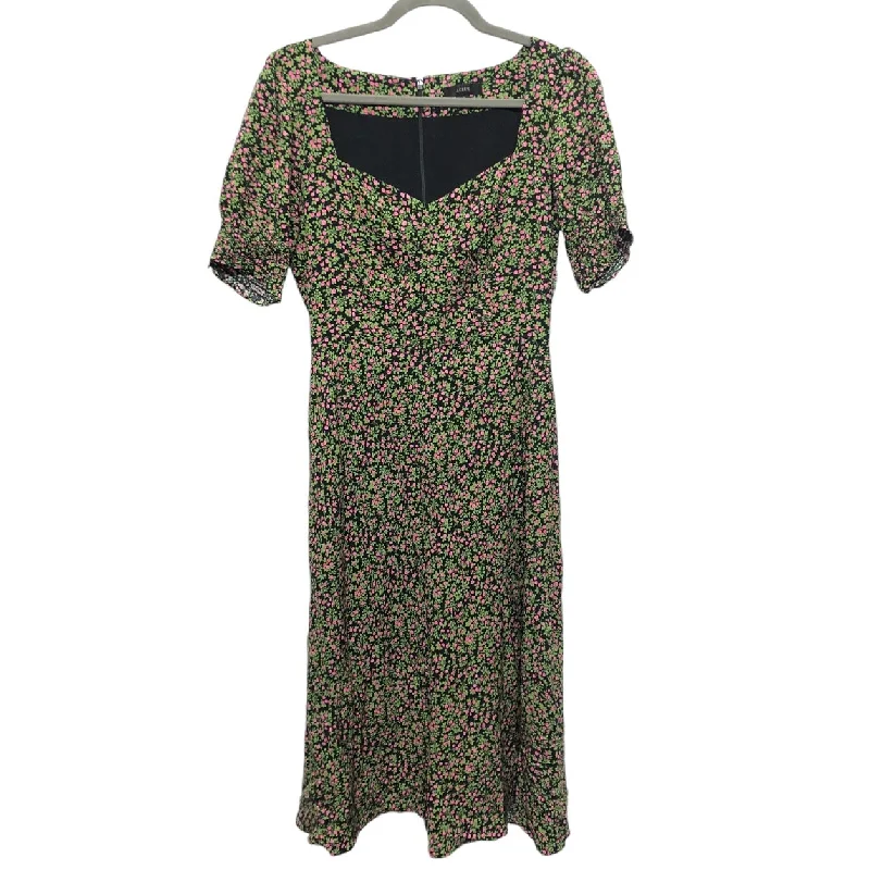 Dress Casual Midi By J. Crew In Green & Pink, Size: 2 Stylish Cold Shoulder Midi Dress Dress Casual Midi By J. Crew In Green & Pink, Size: 2 Stylish Cold Shoulder Midi Dress