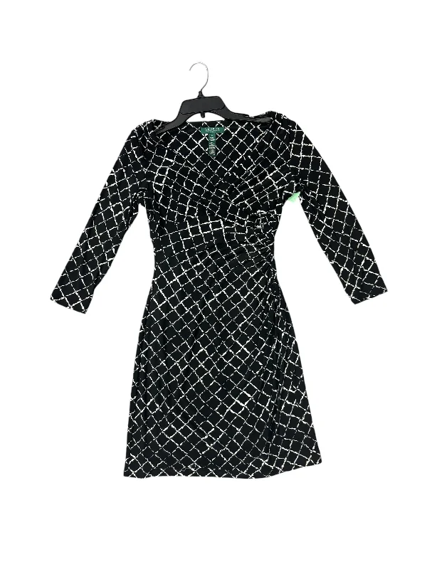 Dress Casual Midi By Lauren By Ralph Lauren In Black, Size: 4 Elegant Faux Wrap Midi Dress Dress Casual Midi By Lauren By Ralph Lauren In Black, Size: 4 Elegant Faux Wrap Midi Dress